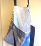 Upcycled blue patchwork tote bag - Image 3