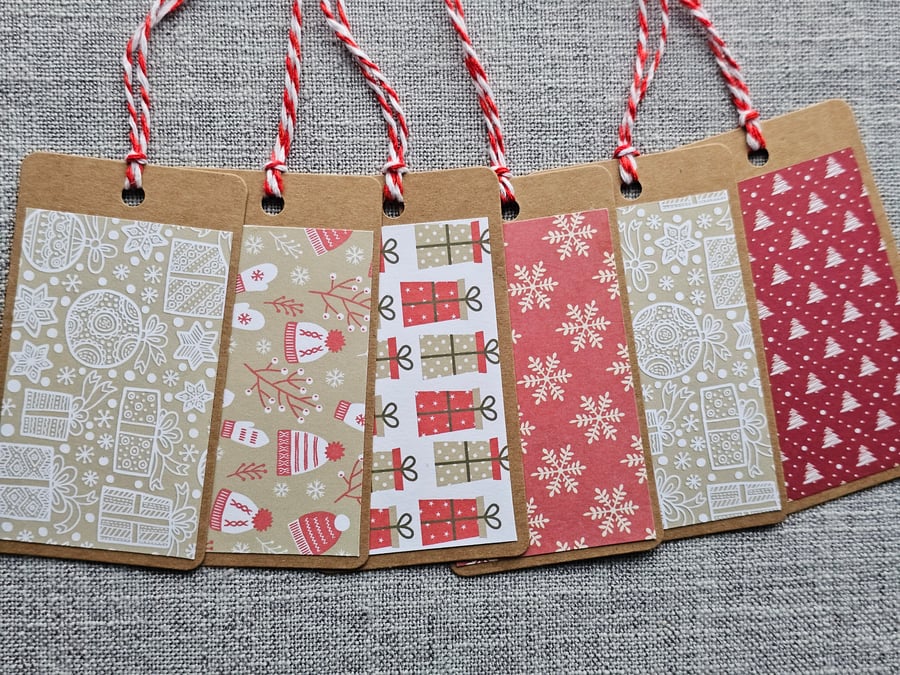 Pack of Simple Assorted Christmas Gift Tags made with Leftovers