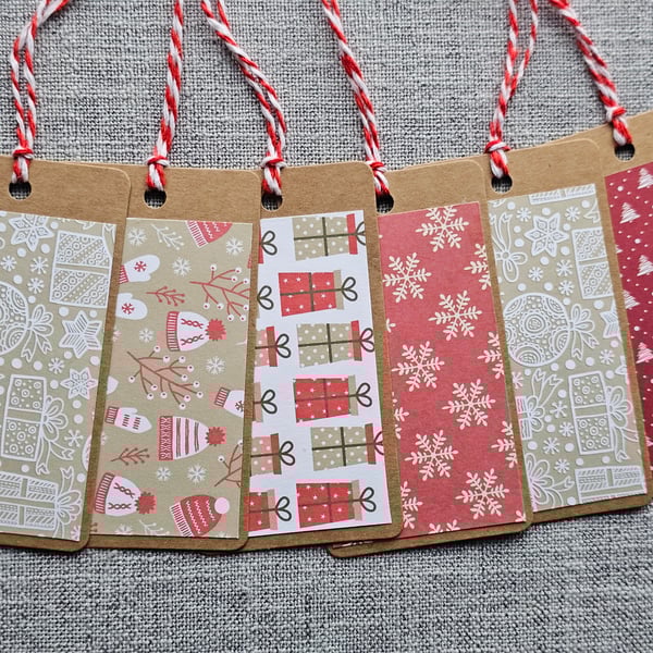 Pack of Simple Assorted Christmas Gift Tags made with Leftovers