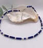 Lapis Lazuli, Pearl and Silver bracelet - Image 6
