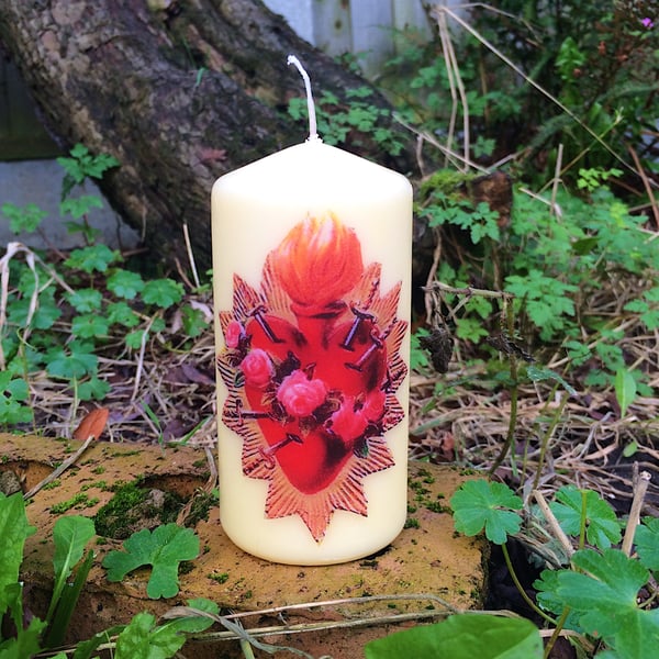 The Seven Sorrows of Mary Kitsch Sacred Heart Scented Candle