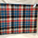 Blue check zip top, padded, A4 size document and tablet bag