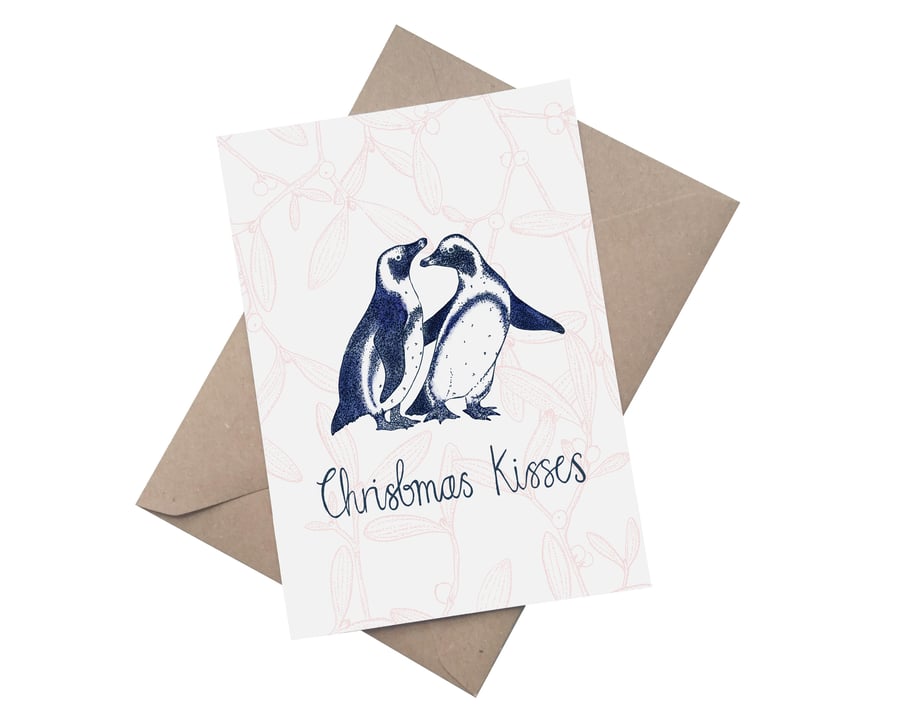 Christmas Kisses: A5 Christmas Card 