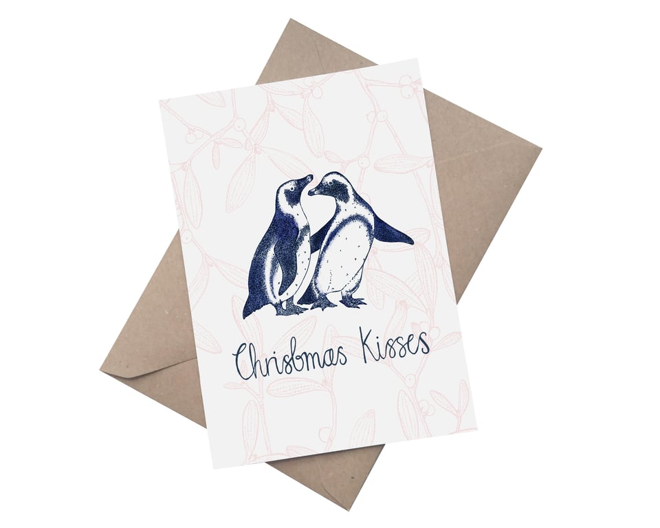 Christmas Kisses: A5 Christmas Card 
