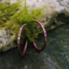 Textured Copper Hoop Stud Earrings