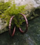 Textured Copper Hoop Stud Earrings
