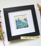Miniature landscape painting - Mountain scene with blue flowers - Image 9