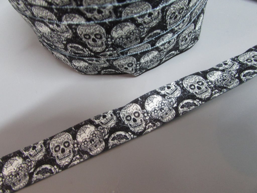 Sugar Skull Fold Over Elastic x 1 metre