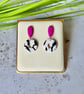 Colour & Monochrome - Hot Pink Teardrop & Smooch Earrings