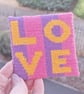 LOVE Needlepoint Coaster Kit – Beginner Modern Tapestry Craft Kit - Image 5