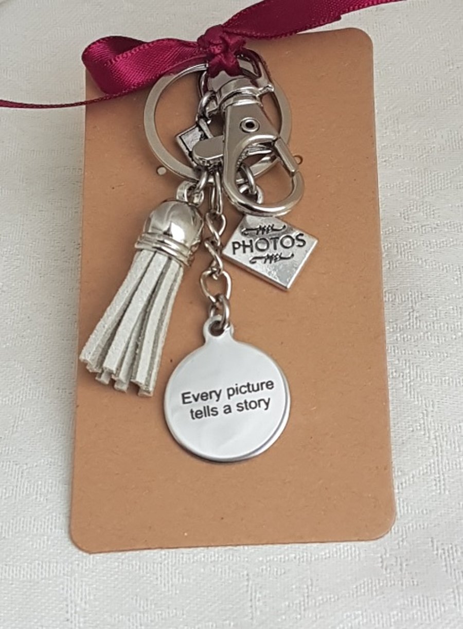 Gorgeous Every Picture Tells A Story Key Ring - Bag Charm - Type B.