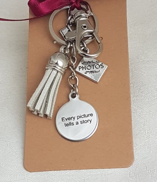 Gorgeous Every Picture Tells A Story Key Ring - Bag Charm - Type B.