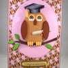 Handmade Decoupage,3D Graduation Owl Card,Female.Personalise