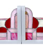 Artisan Bookends Window Ornaments Suncatchers Pink Art Deco Stained Glass  - Image 5