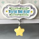 Small Ceramic dangly decoration with star