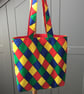 Bright and bold chequered tote bag. - Image 3