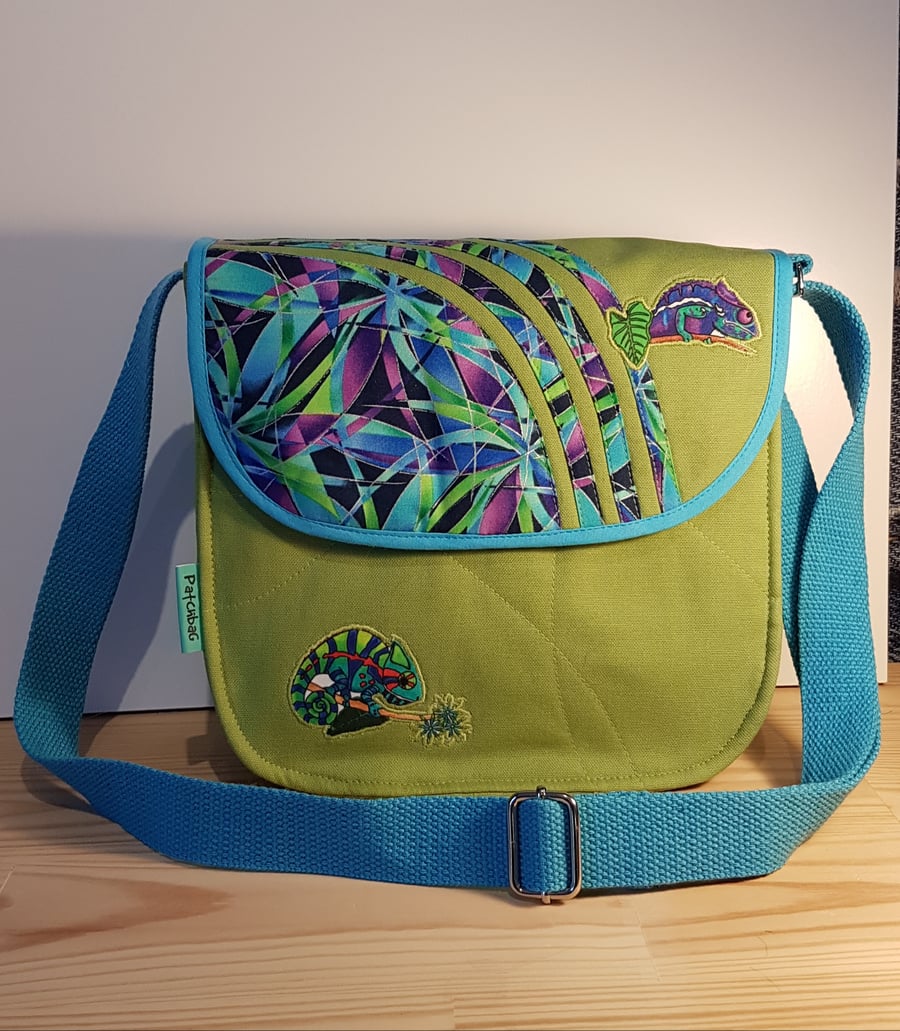 Shoulder bag ,Chameleon lime green