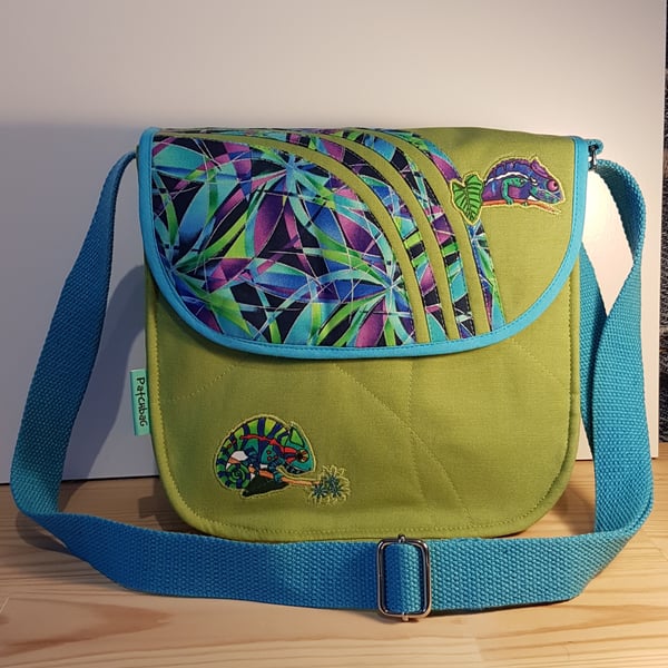 Shoulder bag ,Chameleon lime green