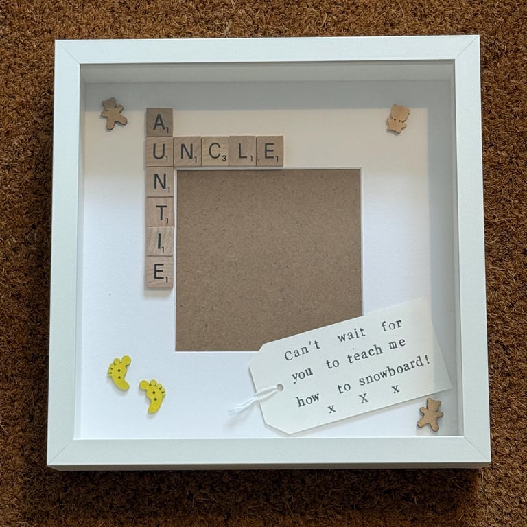 Auntie & Uncle Scrabble Tile Photo Frame - Personalised Message