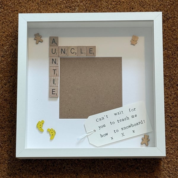 Auntie & Uncle Scrabble Tile Photo Frame - Personalised Message