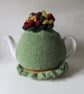 Tea cosie Tea cosy - Christmas whirly - twirly ribbons - gold - Image 1