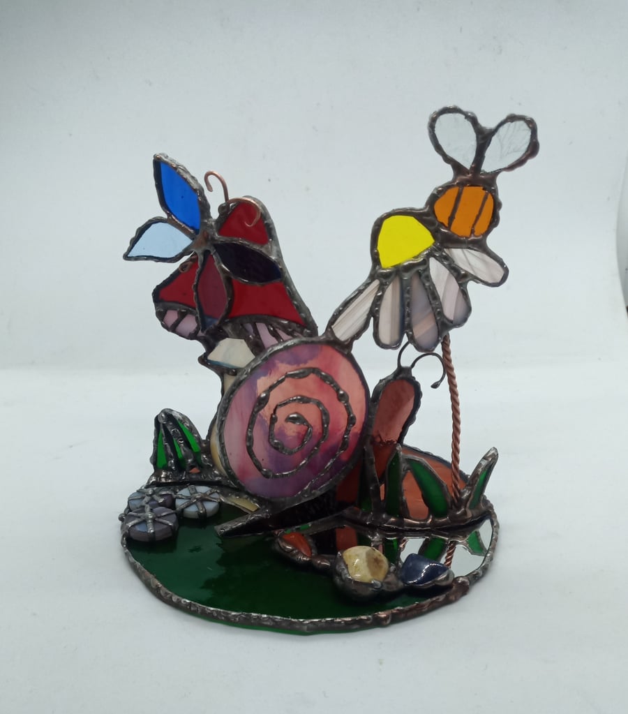 "The Garden Path" Stained Glass Ornament Table Decoration