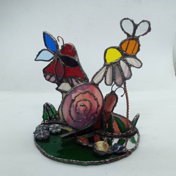 "The Garden Path" Stained Glass Ornament Table Decoration