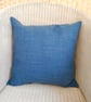 Scatter Cushion with Pad: Tapestry Africa design Denim Blue reverse 17"(43cm) - Image 4