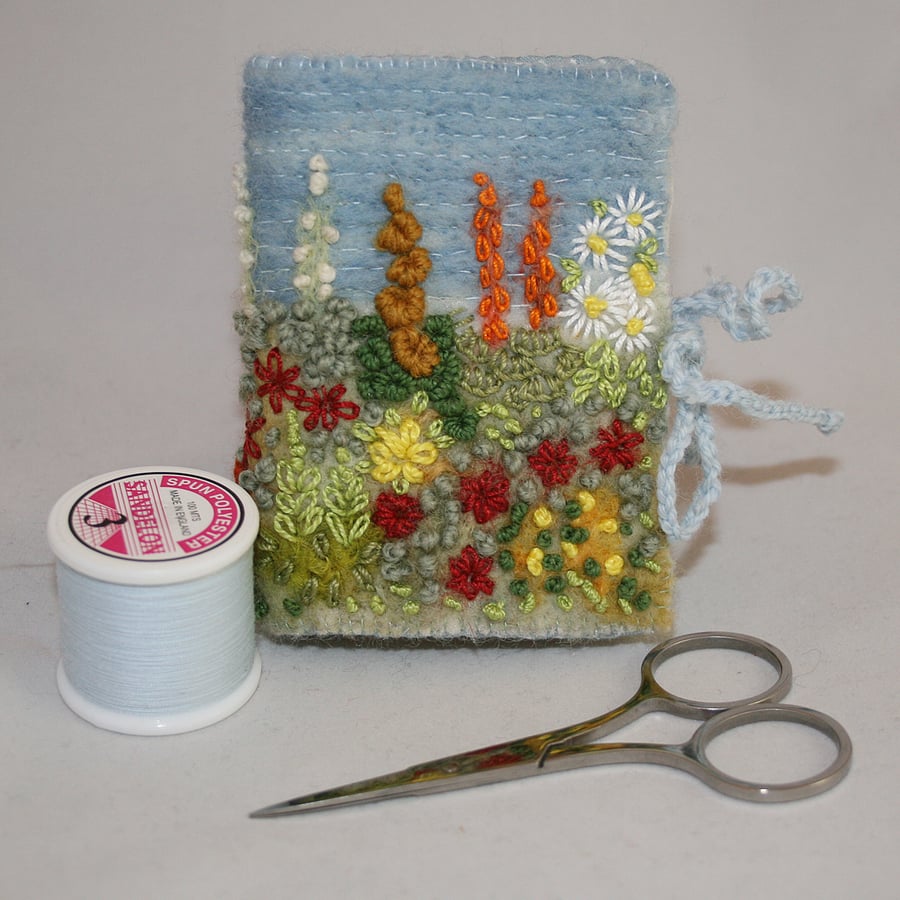 Cottage Garden Needlecase - Embroidered and Felted Needlebook