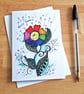 Hello Flower Card - Colourful Doodle Friendship and Just Because Card