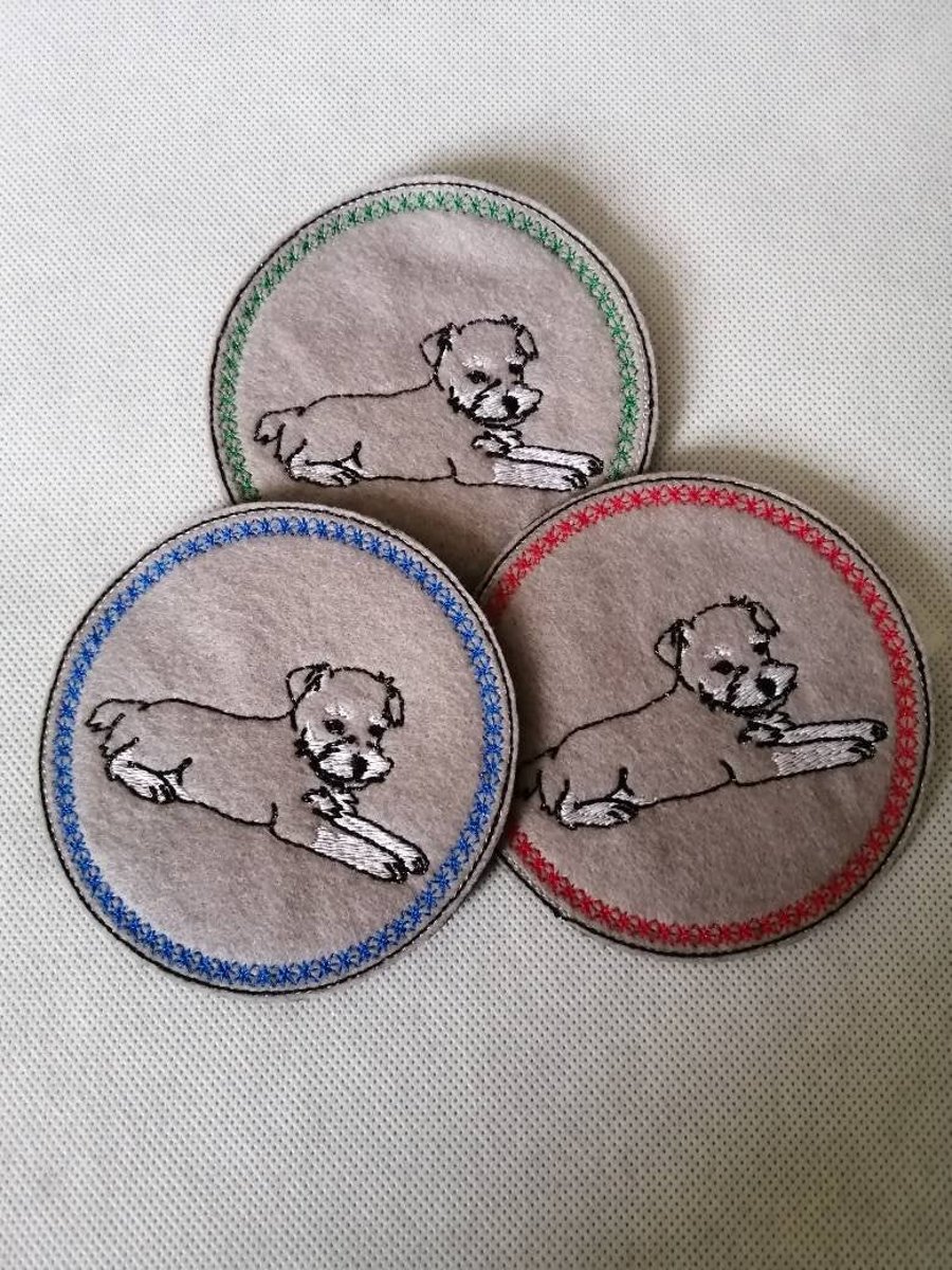 419. Mini Schnauzer coaster.