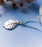 Blackberry Leaf Pendant - Recycled Silver Real Leaf Necklace - Image 5