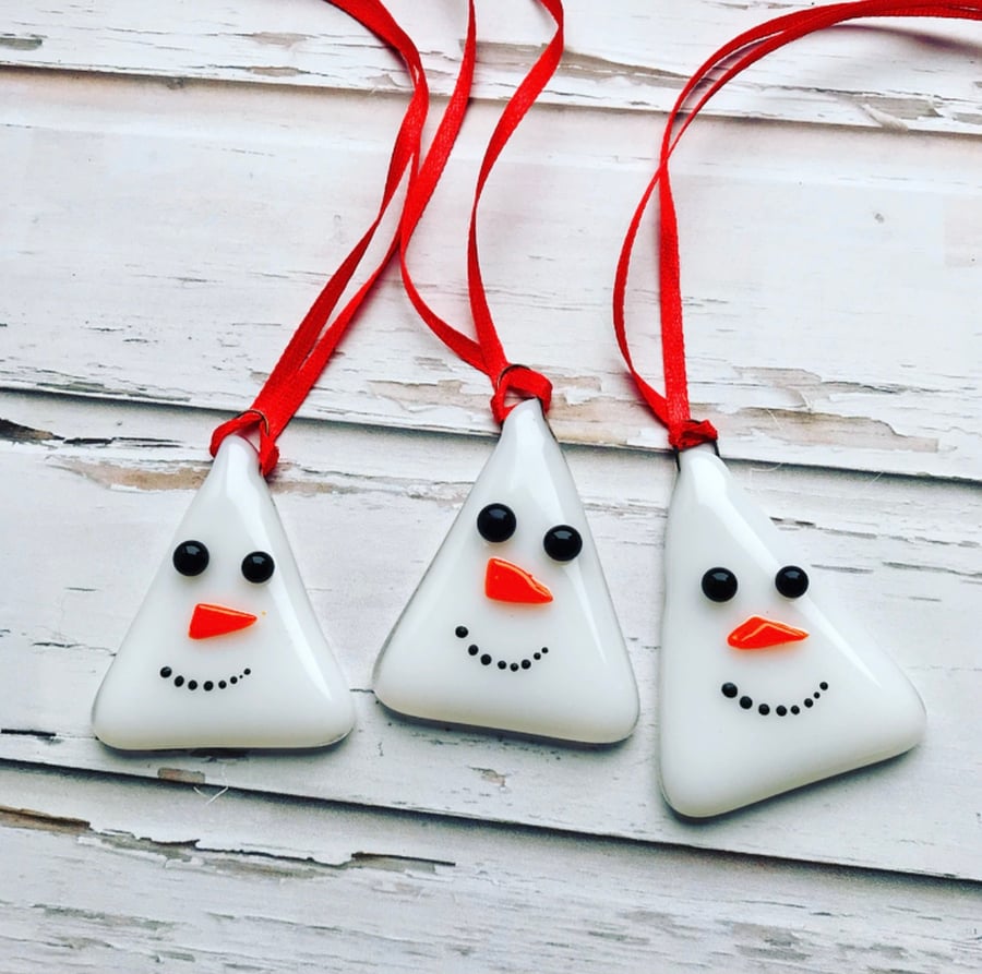 Snowmen Christmas decorations set of three