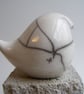 Raku glazed round bird - Image 3
