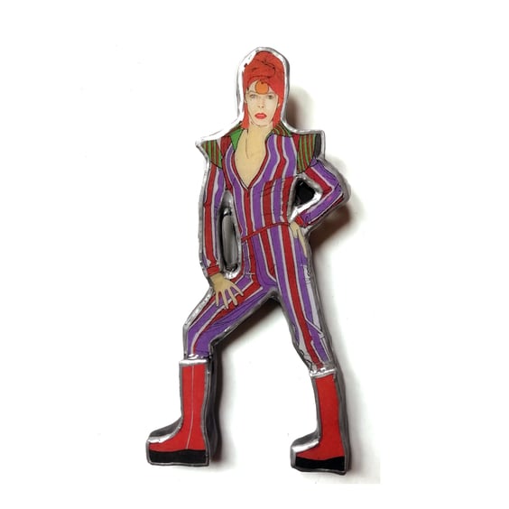 Retro David Bowie 1970s Jumpsuit Brooch by EllyMental