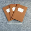 Notebook, Kraft Covers, Cream paper and Red Stitching