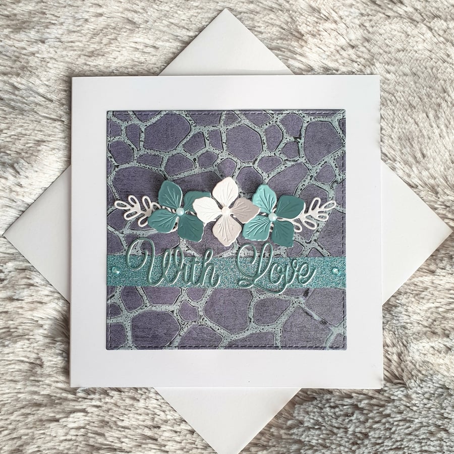 Purple Greetings Card- With Love