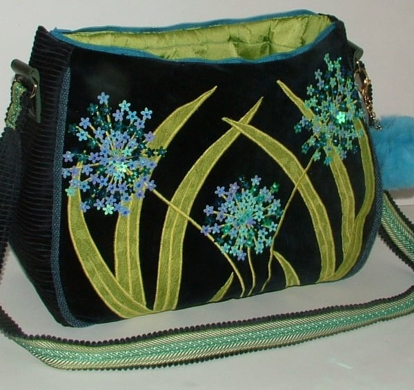 Sparkly blue Agapanthus - Lily of the nile Handbag 