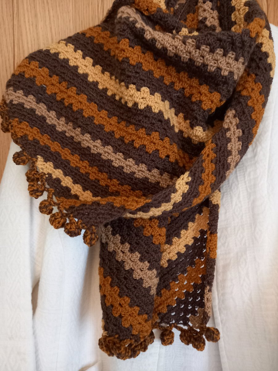 diagonal stripe crochet scarf pattern