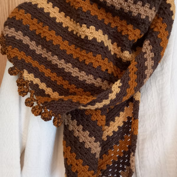 Autumn Striped Scarf Crochet Pattern