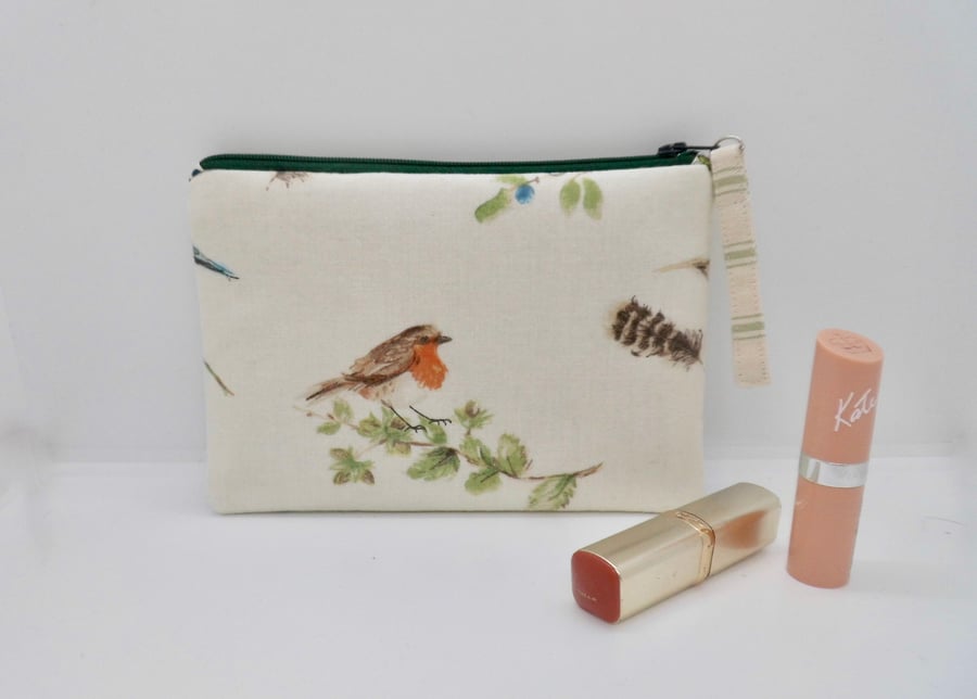 SOLD Make up bag vanity purse gift for bird lover
