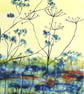 Framed Wildflowers Landscape Oil Painting Cow Parsley Impressionist Art - Image 7