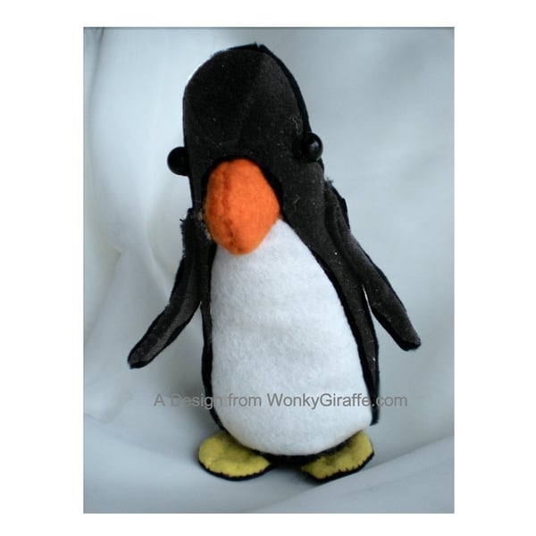 Baby Penguin pattern P.D.F. for a  vintage style penguin.