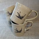 Handmade Stoneware Swift Mug - Ceramic Bird Coffee Cup - Gift for Nature Lover