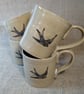 Handmade Stoneware Swift Mug - Ceramic Bird Coffee Cup - Gift for Nature Lover