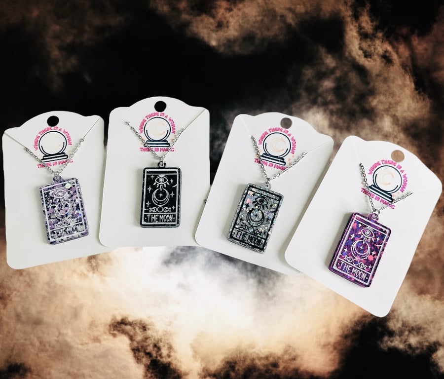 Tarot card pendant, Halloween necklace, witchy jewellery, Halloween gift