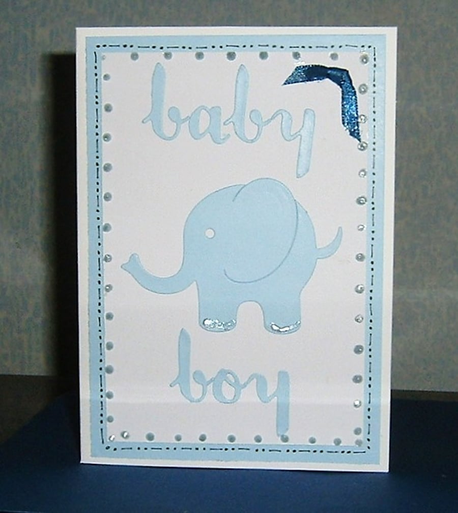 New Baby Boy greetings card. (ref 921)