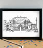 Lisbon Skyline Art Travel Print - Image 3