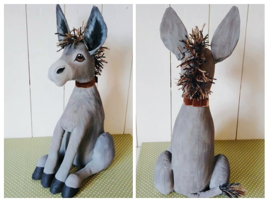 Little Grey Donkey Doorstop 