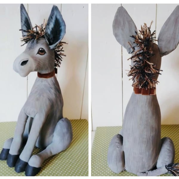 Little Grey Donkey Doorstop 